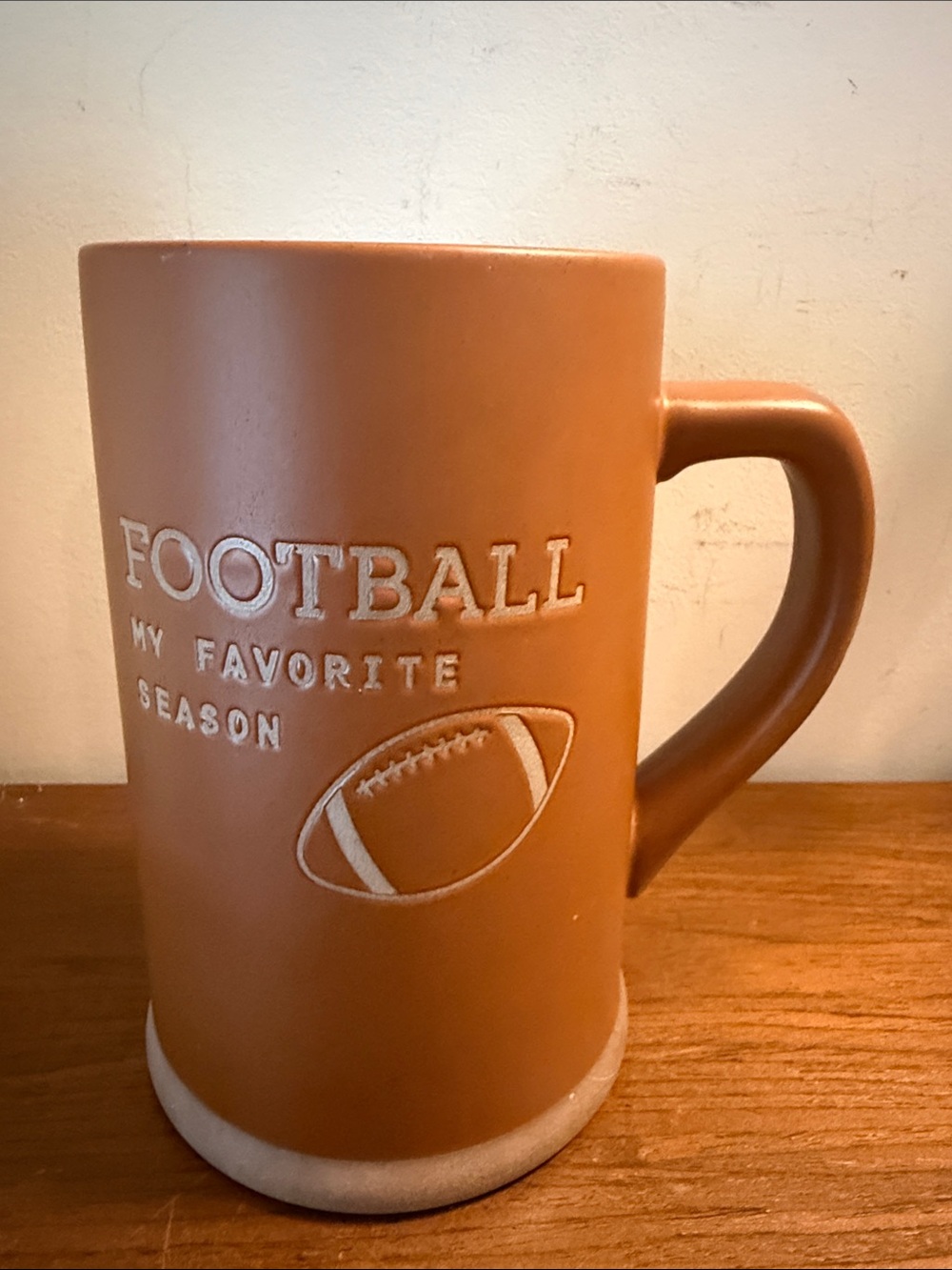 Football Ceramic Mug in Brown - Classic Game Day Drinkware